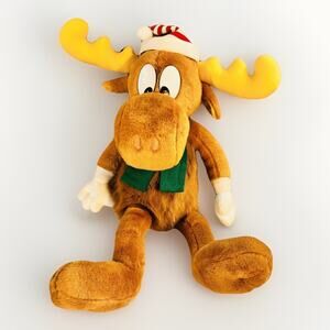 Vintage Rocky & Bullwinkle Moose Plush Macys 1996 Edition Christmas Plush